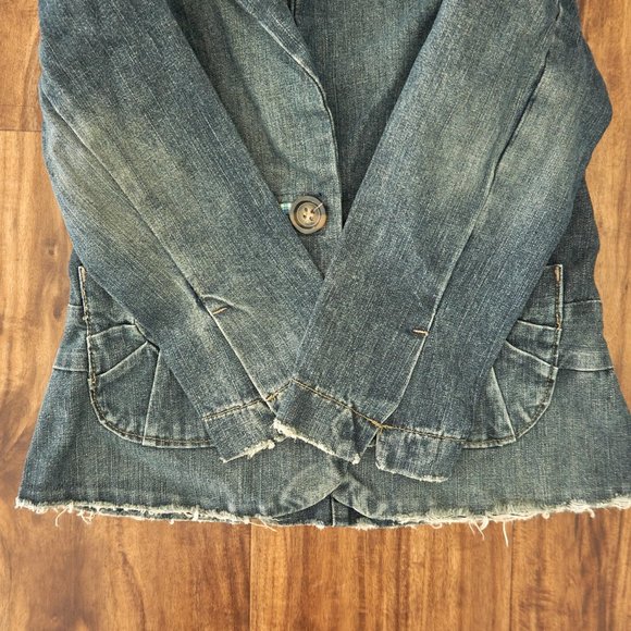 Lux Women's Blue Denim Jacket, Size 8, Made in USA - Picture 4 of 8
